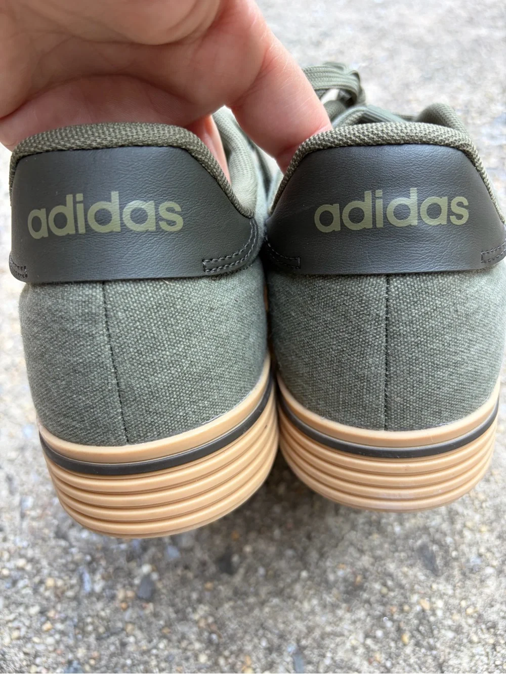 New! Men's army green Canvas Low-Top adidas Sneakers